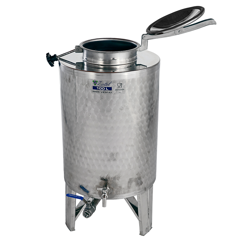 INOX pálinkás és olaj tartály 100 l - INOX csappal