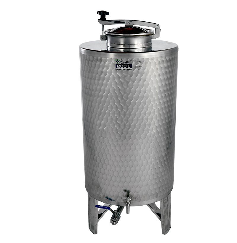 INOX pálinkás és olaj tartály 250 l - INOX csappal