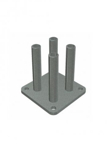 BASFIX FLOOR fém rögzítő talp 10x10x12,5cm szürke 2.Kép