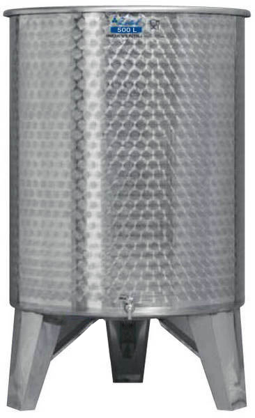 Úszófedeles INOX bortartály 500 l, 1 csapos